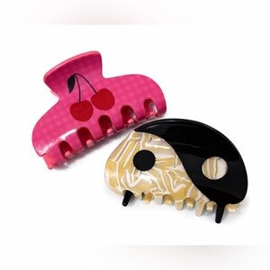 Claw Clip Bundle Pink Cherry & Ying & Yang design